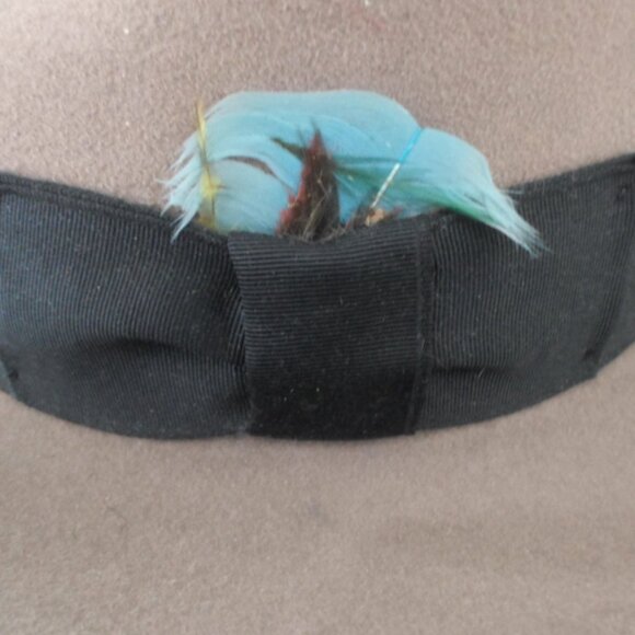 Vintage Bee Fedora Hat Tan Dyna Felt Wool Blend Mens 6 7/8 - Picture 3 of 12